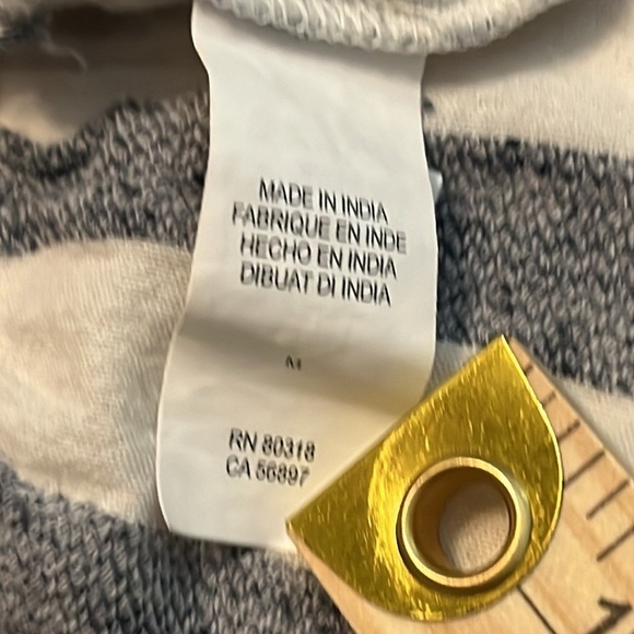 Lucky Brand Long Sleeve Blue-Grey Stripe Peplum Top Size M - Picture 10 of 13